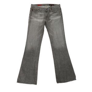 AG Adriano Goldschmied The Angel Flared Jeans Womens 29 Gray Distressed Denim